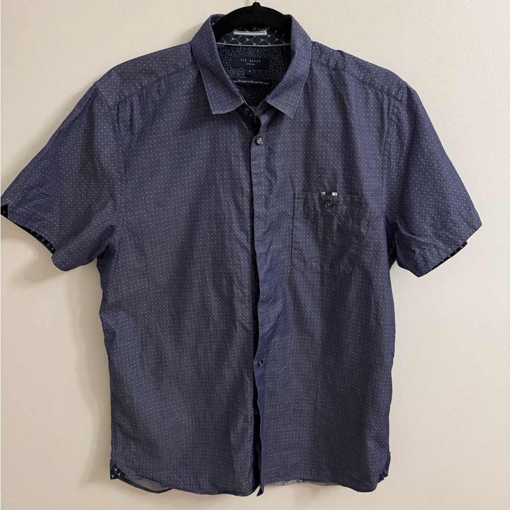 Ted Baker Blue Short Sleeve Button Up